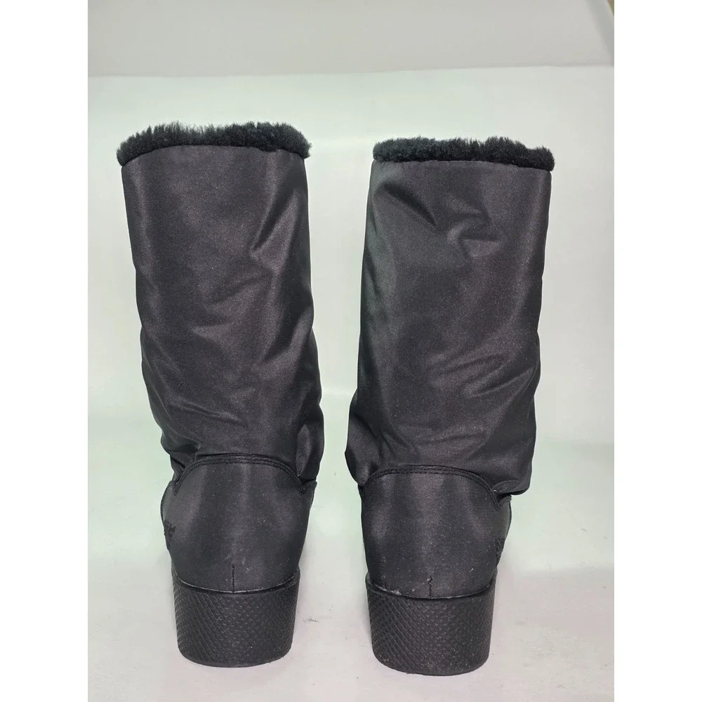 Chromatic By Totes Women's Boots Size‎ 10 M Black Faux Fur Snowflake Zip Shoes